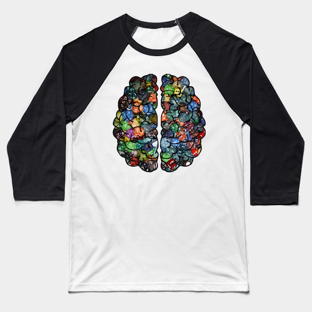 Dice Brain Baseball T-Shirt by AgelessGames